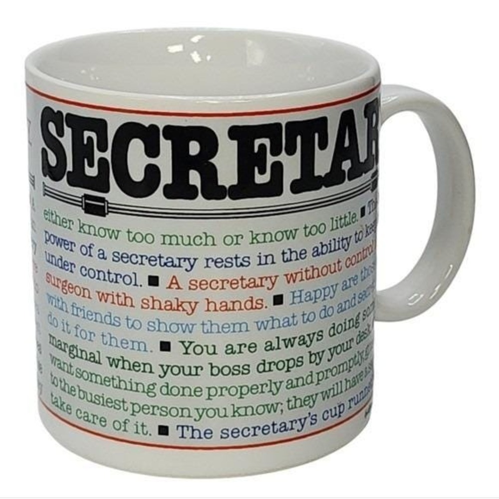 Vintage 1984 Toscany Collection Secretary Coffee Mug Japan Retro Office Gift